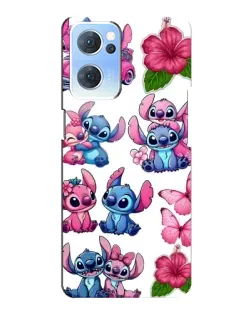 Чехол для OPPO Reno7 5G с картинкой «Стикеры Stitch и Angel» Чехол для OPPO Reno7 5G с картинкой «Стикеры Stitch и Angel»
