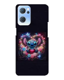 Чехол для OPPO Reno7 5G с картинкой «Stitch в цветах» Чехол для OPPO Reno7 5G с картинкой «Stitch в цветах»