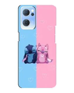 Чехол для OPPO Reno7 5G с картинкой «Stitch и Angel Love» Чехол для OPPO Reno7 5G с картинкой «Stitch и Angel Love»