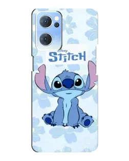Чехол для OPPO Reno7 5G с картинкой «Stitch среди цветов» Чехол для OPPO Reno7 5G с картинкой «Stitch среди цветов»