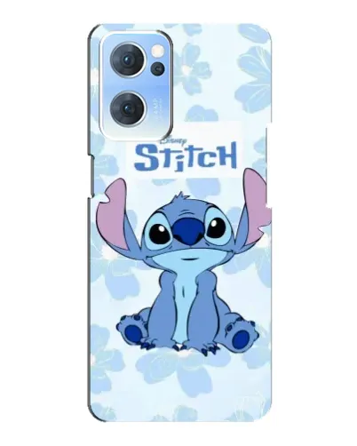 Чехол для OPPO Reno7 5G с картинкой «Stitch среди цветов»