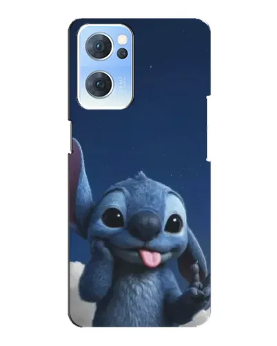 Чехол для OPPO Reno7 5G с картинкой «Стич в облаках»