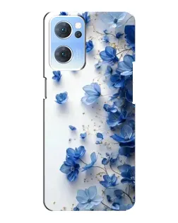 Чехол для OPPO Reno7 5G с картинкой «Голубой цветочный каскад»