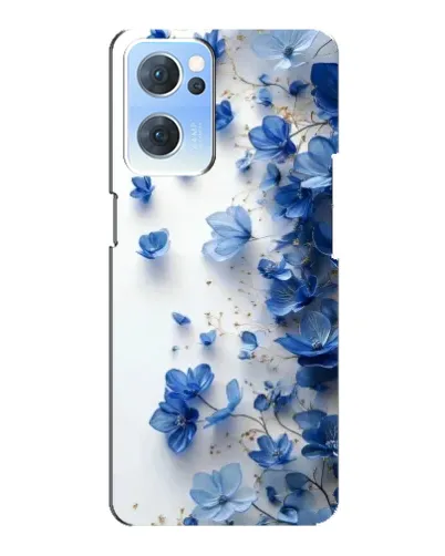 Чехол для OPPO Reno7 5G с картинкой «Голубой цветочный каскад»