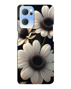 Чехол для OPPO Reno7 5G с картинкой «Белые маргаритки макро»