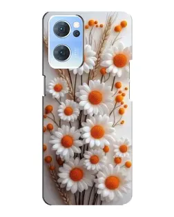 Чехол для OPPO Reno7 5G с картинкой «Белые сухоцветы»