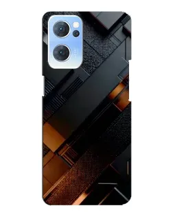 Чехол для OPPO Reno7 5G с картинкой «Черные геометрические блоки»