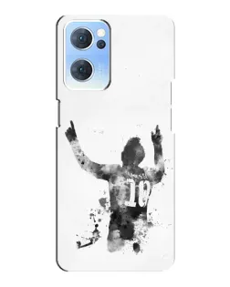 Чохол для OPPO Reno7 5G з картинкою «Чорно-білий силует Мессі»