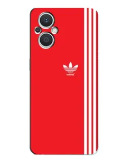 Чехол для OPPO Reno7 Lite (5G) с картинкой «Красный минимализм Adidas»