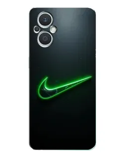 Чехол для OPPO Reno7 Lite (5G) с картинкой «Неоновый контур Nike»
