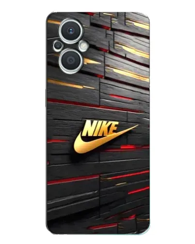 Чехол для OPPO Reno7 Lite (5G) с картинкой «Золотой Nike на металле»