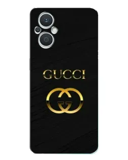 Чехол для OPPO Reno7 Lite (5G) с картинкой «Золотой логотип Gucci»