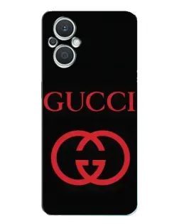 Чехол для OPPO Reno7 Lite (5G) с картинкой «Gucci — красный логотип»
