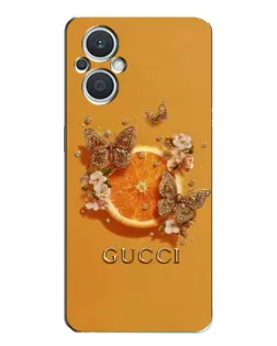 Чохол для OPPO Reno7 Lite (5G) з картинкою «Gucci — золоті метелики»