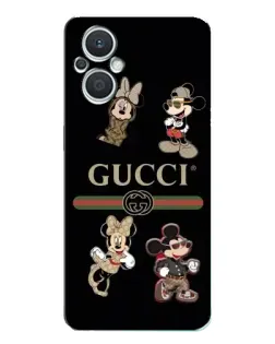 Чохол для OPPO Reno7 Lite (5G) з картинкою «Gucci — герої Disney та монограма»