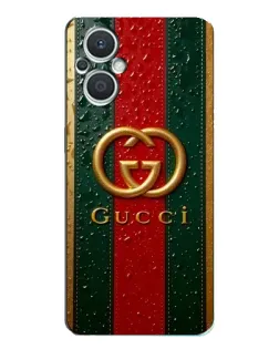Чохол для OPPO Reno7 Lite (5G) з картинкою «Gucci — фірмова смуга та золото»
