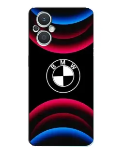 Чехол для OPPO Reno7 Lite (5G) с картинкой «Логотип BMW и неоновые дуги»