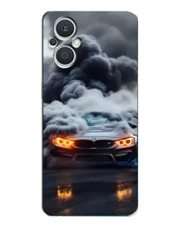 Чехол для OPPO Reno7 Lite (5G) с картинкой «BMW в дыму»