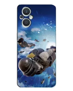 Чехол для OPPO Reno7 Lite (5G) с картинкой «Десант PUBG — прыжок»