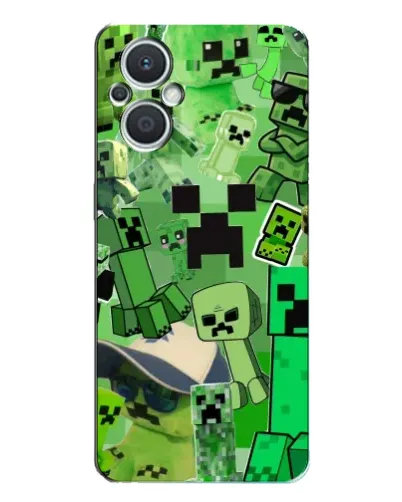 Чехол для OPPO Reno7 Lite (5G) с картинкой «Криперы Minecraft»