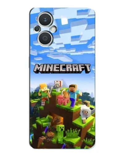 Чехол для OPPO Reno7 Lite (5G) с картинкой «Minecraft классический мир»