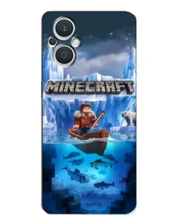 Чехол для OPPO Reno7 Lite (5G) с картинкой «Minecraft ледяной мир»
