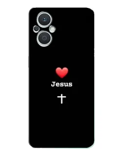 Чехол для OPPO Reno7 Lite (5G) с картинкой «Сердце - Jesus»