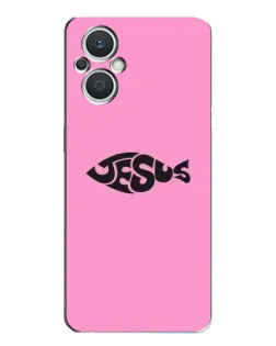Чехол для OPPO Reno7 Lite (5G) с картинкой «Розовый символ  Jesus»