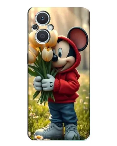 Чехол для OPPO Reno7 Lite (5G) с картинкой «Микки с тюльпанами» Чехол для OPPO Reno7 Lite (5G) с картинкой «Микки с тюльпанами»