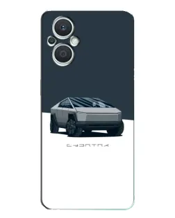 Чехол для OPPO Reno7 Lite (5G) с картинкой «Серебристый Cybertruck Tesla»