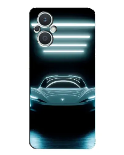 Чехол для OPPO Reno7 Lite (5G) с картинкой «Tesla в неоне»
