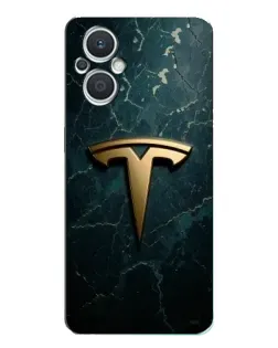 Чехол для OPPO Reno7 Lite (5G) с картинкой «Мраморная Tesla Gold»