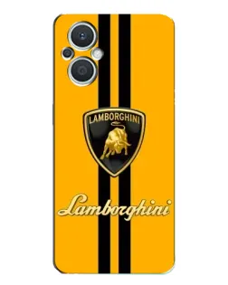 Чехол для OPPO Reno7 Lite (5G) с картинкой «Lamborghini Stripe желтый»