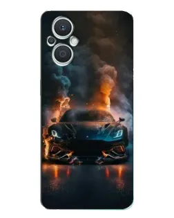 Чехол для OPPO Reno7 Lite (5G) с картинкой «Lamborghini дымная эстетика»
