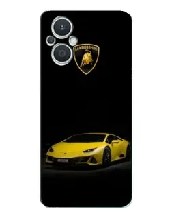Чехол для OPPO Reno7 Lite (5G) с картинкой «Lamborghini желтый акцент»