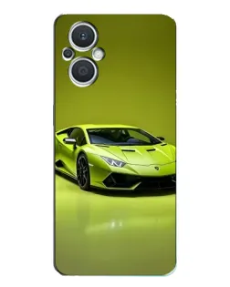 Чехол для OPPO Reno7 Lite (5G) с картинкой «Салатовый Lamborghini Huracan»