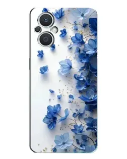 Чехол для OPPO Reno7 Lite (5G) с картинкой «Голубой цветочный каскад»