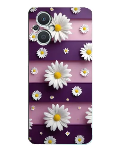 Чехол для OPPO Reno7 Lite (5G) с картинкой «Ромашки на фиолетовом»