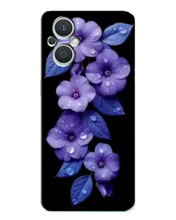Чехол для OPPO Reno7 Lite (5G) с картинкой «Фиолетовые цветы с росою»