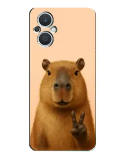 Чехол для OPPO Reno7 Lite (5G) с картинкой «Капибара виктория»