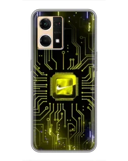 Чехол для OPPO Reno7 Pro 5G с картинкой «Nike — золотая искра»