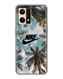 Чехол для OPPO Reno7 Pro 5G с картинкой «Тропический принт Nike»