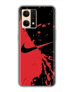 Чехол для OPPO Reno7 Pro 5G с картинкой «Красные брызги Nike»