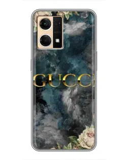 Чехол для OPPO Reno7 Pro 5G с картинкой «Абстрактные цветы Gucci»