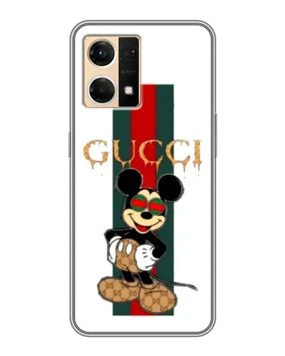 Чехол для OPPO Reno7 Pro 5G с картинкой «Микки Маус Gucci — полосы» Чехол для OPPO Reno7 Pro 5G с картинкой «Микки Маус Gucci — полосы»