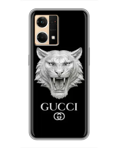 Чехол для OPPO Reno7 Pro 5G с картинкой «Gucci — серебряный лев» Чехол для OPPO Reno7 Pro 5G с картинкой «Gucci — серебряный лев»