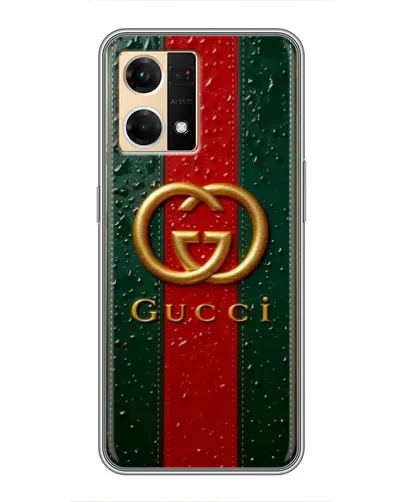 Чехол для OPPO Reno7 Pro 5G с картинкой «Gucci — фирменная полоса и золото» Чехол для OPPO Reno7 Pro 5G с картинкой «Gucci — фирменная полоса и золото»