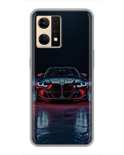 Чехол для OPPO Reno7 Pro 5G с картинкой «BMW на мокрой дороге»
