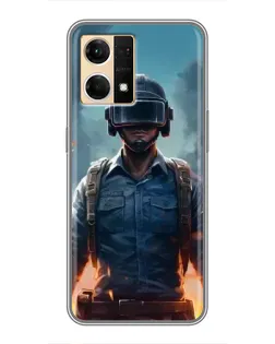 Чехол для OPPO Reno7 Pro 5G с картинкой «PUBG — реалистичный герой»