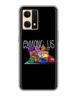 Чехол для OPPO Reno7 Pro 5G с картинкой «Логотип Among Us»